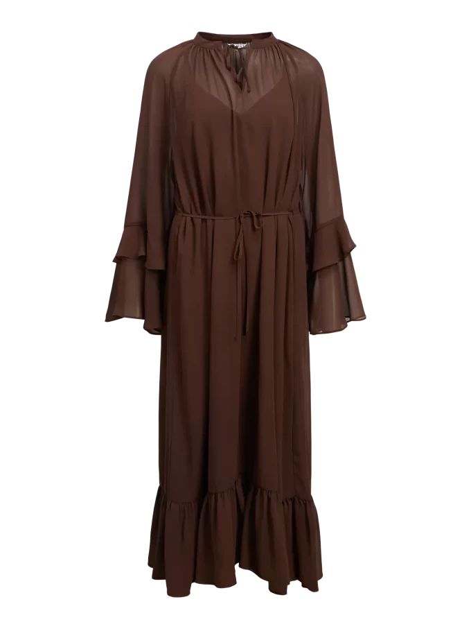 objgina re v-neck midi dress